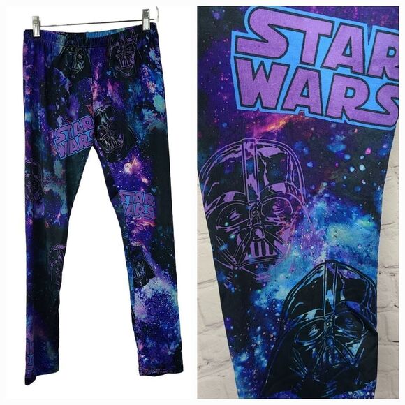 Hot Topic Galaxy Star Wars Darth Vader Leggings Colorful Stretchy Pull-On Pants - Picture 1 of 8